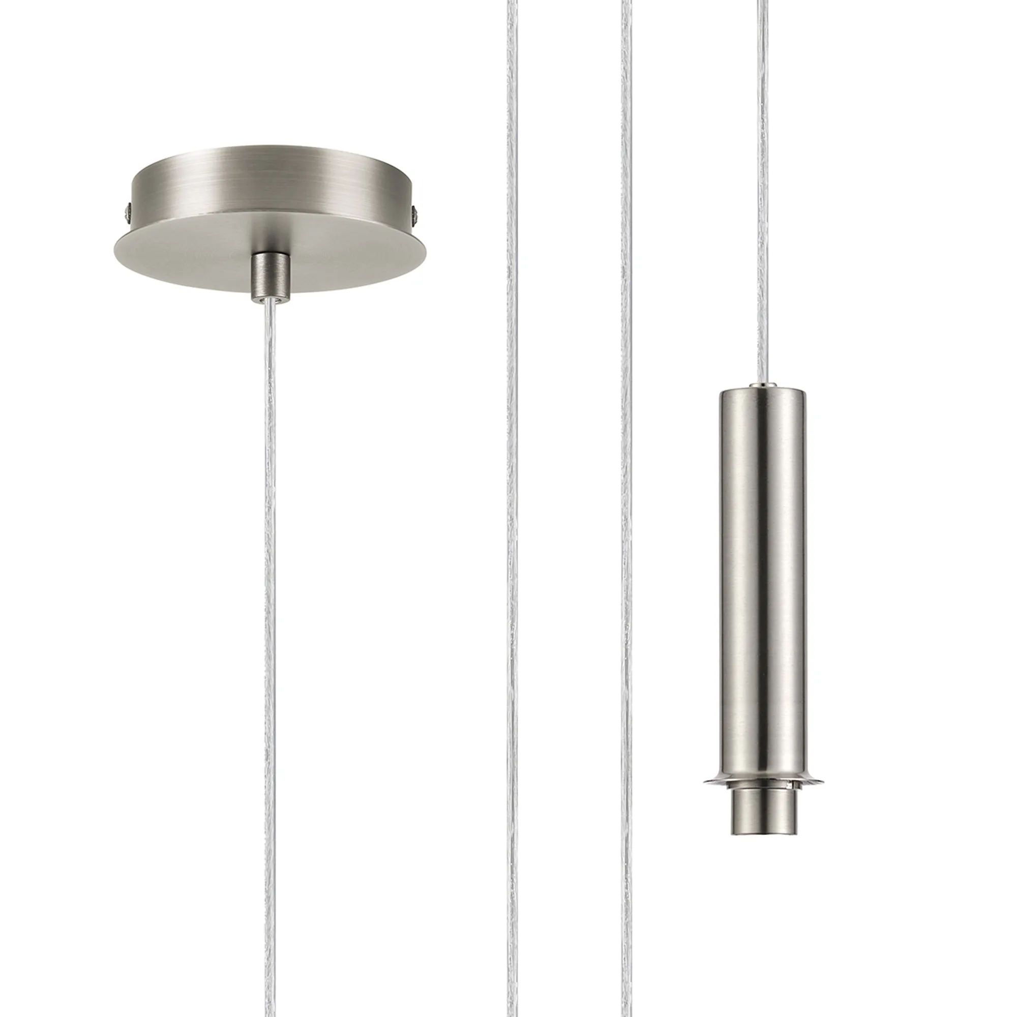 D1052SN  Wick 5m Single Pendant (FRAME ONLY), 1 x G9, Satin Nickel